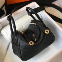 Replica Handbag Store Mini Lindy Bag In Black Clemence Leather