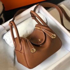 Replica Handbag Store Mini Lindy Bag In Brown Clemence Leather