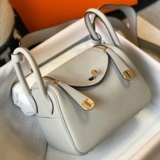 Replica Handbag Store Mini Lindy Bag In Pearl Grey Clemence Leather