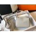 Replica Handbag Store Mini Lindy Bag In Pearl Grey Clemence Leather