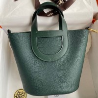 Replica Handbag Store In The Loop 18 Handmade Bag in Vert Cypres Clemence Leather Replica Handbag Store In The Loop 18 Handmade Bag in Vert Cypres Clemence Leather