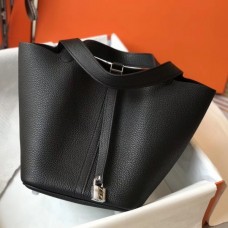 Replica Handbag Store Picotin Lock 18 Bag In Black Clemence Leather