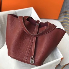 Replica Handbag Store Picotin Lock 18 Bag In Bordeaux Clemence Leather