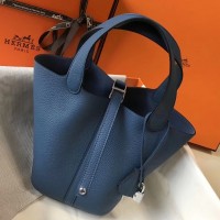 Replica Handbag Store Picotin Lock 18 Bag In Blue Agate Clemence Leather Replica Handbag Store Picotin Lock 18 Bag In Blue Agate Clemence Leather