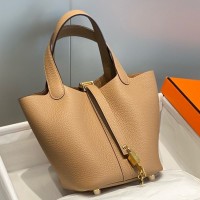 Replica Handbag Store Picotin Lock 18 Bag In Chai Clemence Leather Replica Handbag Store Picotin Lock 18 Bag In Chai Clemence Leather