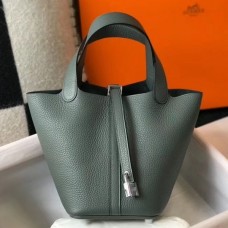 Replica Handbag Store Picotin Lock 18 Bag In Vert Amande Clemence Leather