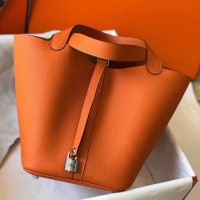 Replica Handbag Store Orange Picotin Lock MM 22cm Bag Replica Handbag Store Orange Picotin Lock MM 22cm Bag