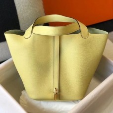 Replica Handbag Store Picotin Lock 22 Bag In Jaune Poussin Clemence Leather