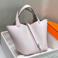 Replica Handbag Store Picotin Lock 22 Bag In Mauve Pale Clemence Leather