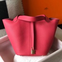 Replica Handbag Store Picotin Lock 22 Bag In Rose Lipstick Clemence Leather Replica Handbag Store Picotin Lock 22 Bag In Rose Lipstick Clemence Leather
