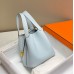 Replica Handbag Store Picotin Lock 22 Bag In Blue Brume Clemence Leather Replica Handbag Store Picotin Lock 22 Bag In Blue Brume Clemence Leather