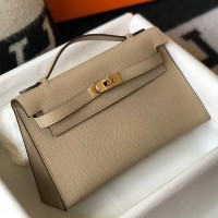 Replica Handbag Store Kelly Pochette Bag In Gris Tourterelle Epsom Leather Replica Handbag Store Kelly Pochette Bag In Gris Tourterelle Epsom Leather