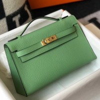 Replica Handbag Store Kelly Pochette Bag In Vert Criquet Epsom Leather Replica Handbag Store Kelly Pochette Bag In Vert Criquet Epsom Leather