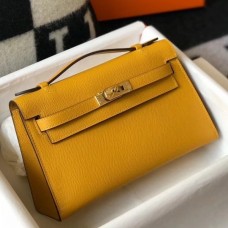 Replica Handbag Store Kelly Pochette Bag In Yellow Epsom Leather Replica Handbag Store Kelly Pochette Bag In Yellow Epsom Leather