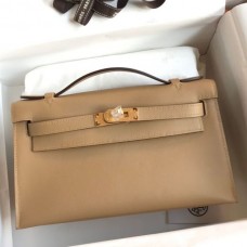 Replica Handbag Store Kelly Pochette Handmade Bag In Biscuit Swift Calfskin