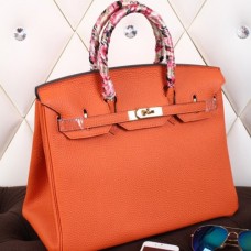 Replica Handbag Store Orange Clemence Birkin 40cm Handmade Bag
