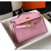 Replica Handbag Store Kelly Pochette Bag In Mauve Sylvestre Epsom Leather