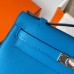Replica Handbag Store Kelly Pochette Handmade Bag In Blue Frida Swift Calfskin