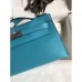 Replica Handbag Store Kelly Pochette Handmade Bag In Blue du Nord Swift Calfskin