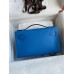 Replica Handbag Store Kelly Pochette Handmade Bag In Blue Zanzibar Swift Calfskin