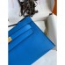 Replica Handbag Store Kelly Pochette Handmade Bag In Blue Zanzibar Swift Calfskin