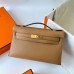 Replica Handbag Store Kelly Pochette Handmade Bag In Chai Swift Calfskin