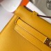Replica Handbag Store Kelly Pochette Handmade Bag In Jaune Ambre Swift Calfskin