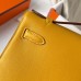 Replica Handbag Store Kelly Pochette Handmade Bag In Jaune Ambre Swift Calfskin