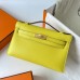 Replica Handbag Store Kelly Pochette Handmade Bag In Lime Swift Calfskin