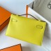 Replica Handbag Store Kelly Pochette Handmade Bag In Lime Swift Calfskin