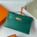 Replica Handbag Store Kelly Pochette Handmade Bag In Malachite Swift Calfskin
