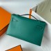 Replica Handbag Store Kelly Pochette Handmade Bag In Malachite Swift Calfskin