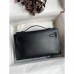 Replica Handbag Store Kelly Pochette Handmade Bag In Black Swift Calfskin