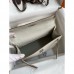 Replica Handbag Store Kelly Pochette Handmade Bag In Pearl Grey Swift Calfskin