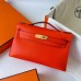 Replica Handbag Store Kelly Pochette Handmade Bag In Rouge Piment Swift Calfskin