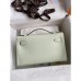 Replica Handbag Store Kelly Pochette Handmade Bag In Vert Fizz Swift Calfskin