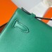 Replica Handbag Store Kelly Pochette Handmade Bag In Vert Vertigo Swift Calfskin