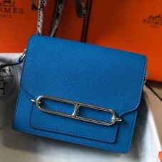 Replica Handbag Store Mini Sac Roulis 18cm Bag In Blue Hydra Evercolor Calfskin
