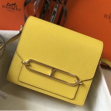 Replica Handbag Store Mini Sac Roulis 18cm Bag In Yellow Evercolor Calfskin
