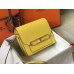 Replica Handbag Store Mini Sac Roulis 18cm Bag In Yellow Evercolor Calfskin