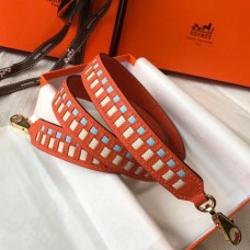 Replica Handbag Store Orange Tressage Cuir 25MM Bag Strap