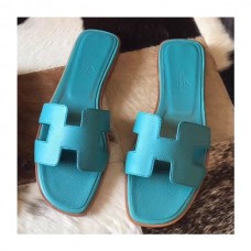Replica Handbag Store Oran Sandals In Blue Paon Epsom Leather Replica Handbag Store Oran Sandals In Blue Paon Epsom Leather
