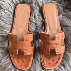Replica Handbag Store Oran Sandals In Brown Ostrich Leather Replica Handbag Store Oran Sandals In Brown Ostrich Leather