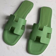 Replica Handbag Store Oran Slide Sandals In Vert Criquet Epsom Calfskin Replica Handbag Store Oran Slide Sandals In Vert Criquet Epsom Calfskin