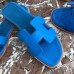 Replica Handbag Store Oran Slide Sandals In Blue Hydra Epsom Calfskin