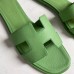 Replica Handbag Store Oran Slide Sandals In Vert Criquet Epsom Calfskin