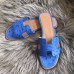 Replica Handbag Store Oran Sandals In Blue Hydra Ostrich Leather