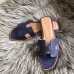 Replica Handbag Store Oran Sandals In Blue Ostrich Leather