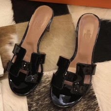Replica Handbag Store Oasis Sandals In Black Patent Calfskin Replica Handbag Store Oasis Sandals In Black Patent Calfskin
