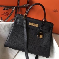 Replica Handbag Store Black Clemence Kelly 28cm Bag